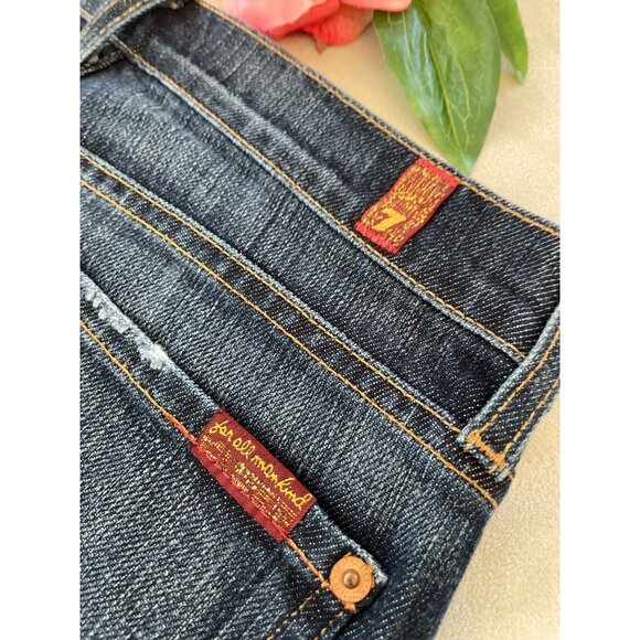 7 For All Mankind Womens Y2K Bootcut Jeans Size 28 Dark Wash Cotton/Spandex Blen - Picture 10 of 12